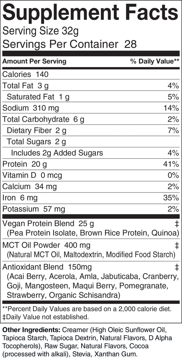 2lb Vegan Protein Chocolate – 28 servings