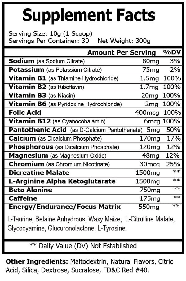 Nitric Shock Pre-Workout (Fruit Punch)