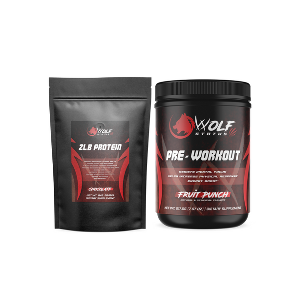 2lb Vegan Protein Chocolate – 28 servings+Nitric Shock Pre-Workout (Fruit Punch)